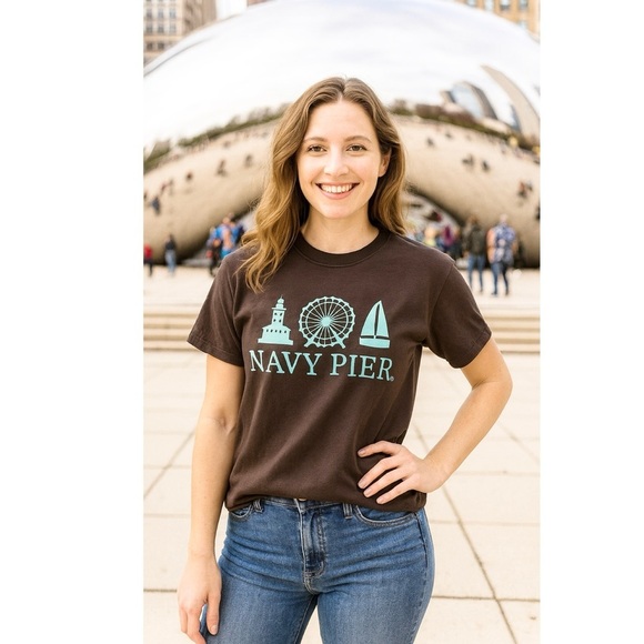 NAVY PIER COMBO - Delta Magnum Weight Logo T-Shirt and Commemorative Frame - Picture 2 of 9